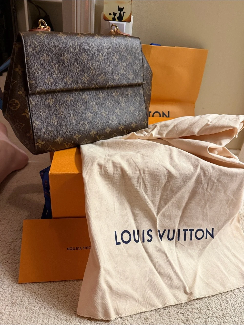 Louis Vuitton Monogram Top Handle Satchel in Brown and Gold